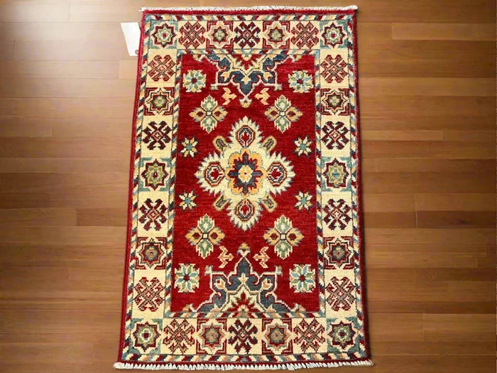 2X3 Kazak Tribal Handmade Wool Rug # 12623