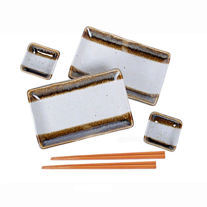 6PC PLATE/DISH/CHOPSTICK SET