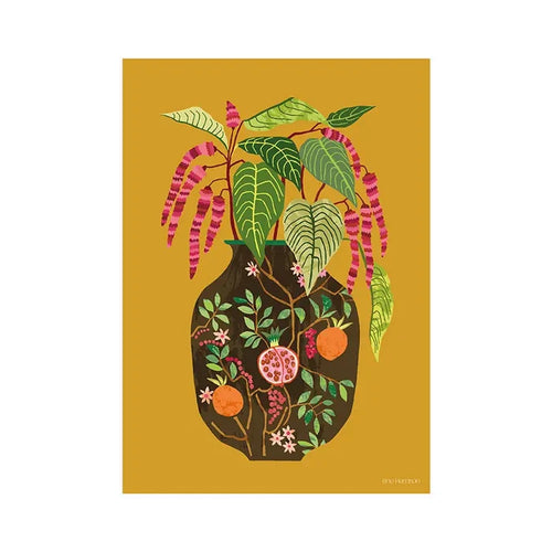 brie harrison - Amaranthus print on white background - winter's moon