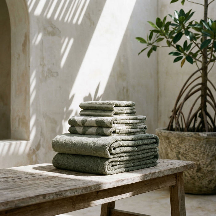 Sage & Ecru / Standard Set (Set of 6 with Umbra Hand Towels)