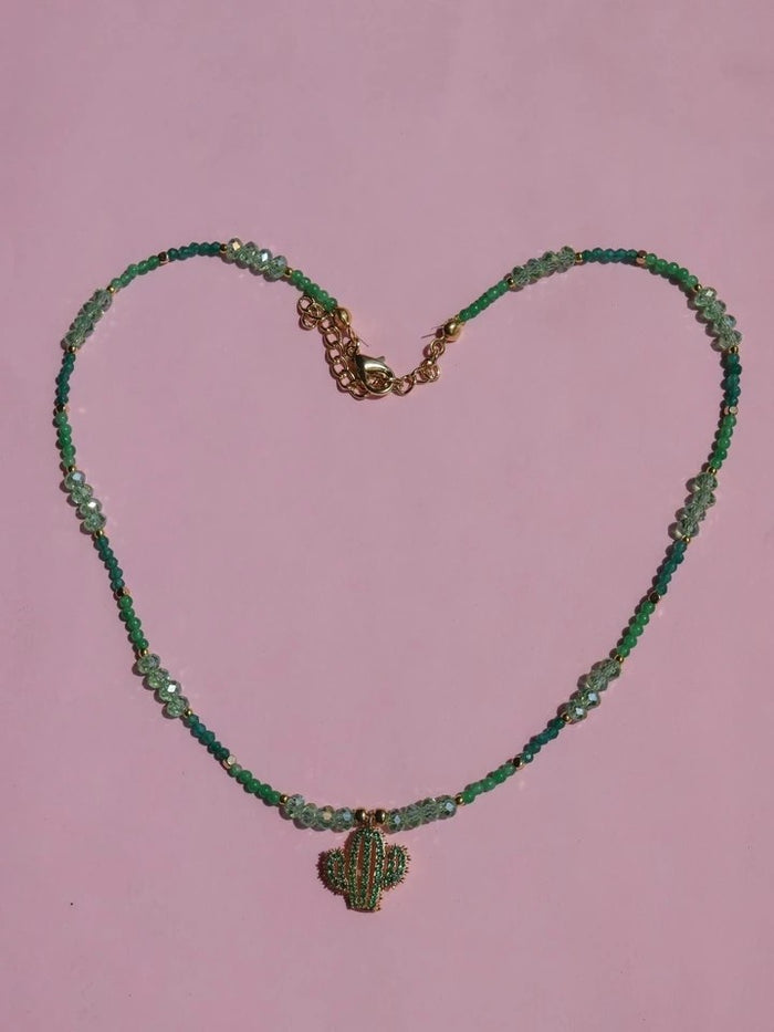 Cactus Natural Stone Design Necklace