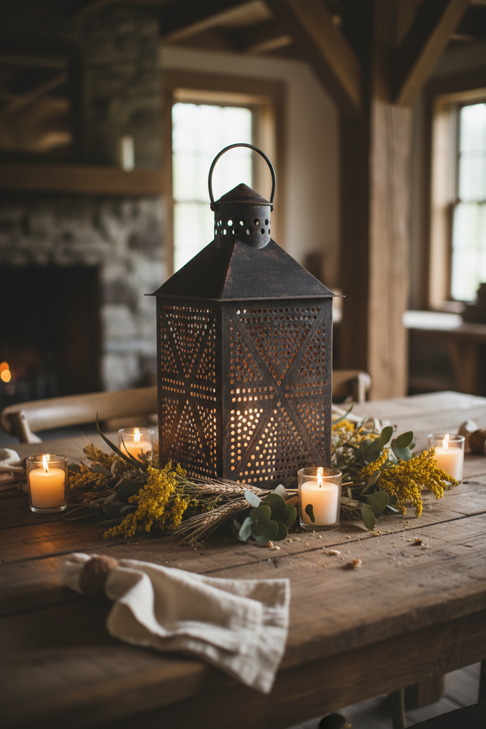 Chimney Lantern – Dining Table Vignette