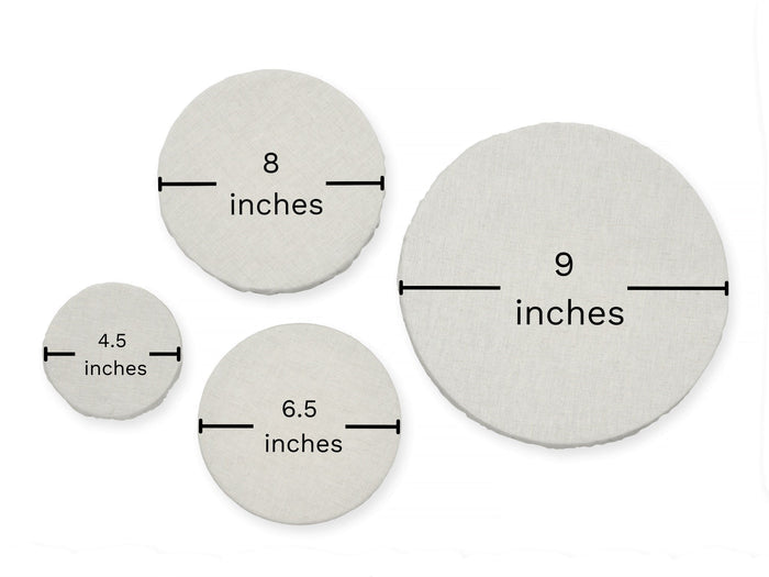 Organic Cotton Mart cloth bowl covers in various sizes, made from breathable fabric to keep food fresh and covered.