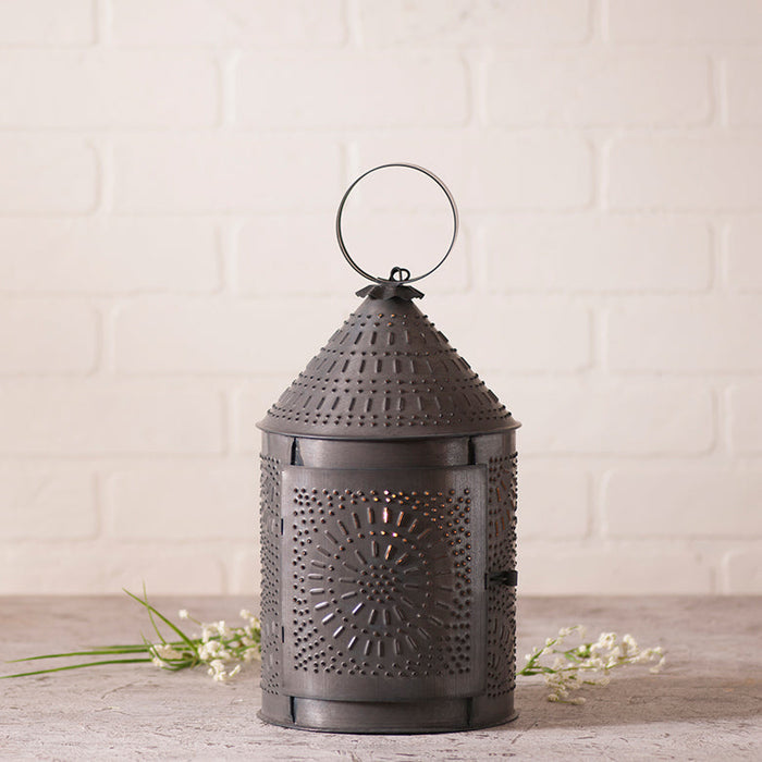 15-inch black fireside candle lantern by Countryside Home Decor with kettle design, perfect for cozy fireside ambiance.