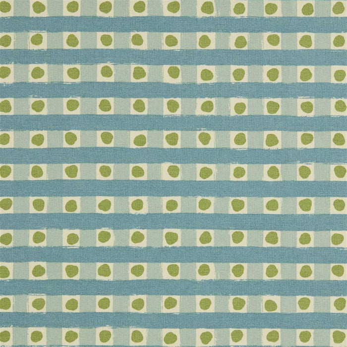 Dotty Check - Cloud, Light Indigo, Moss