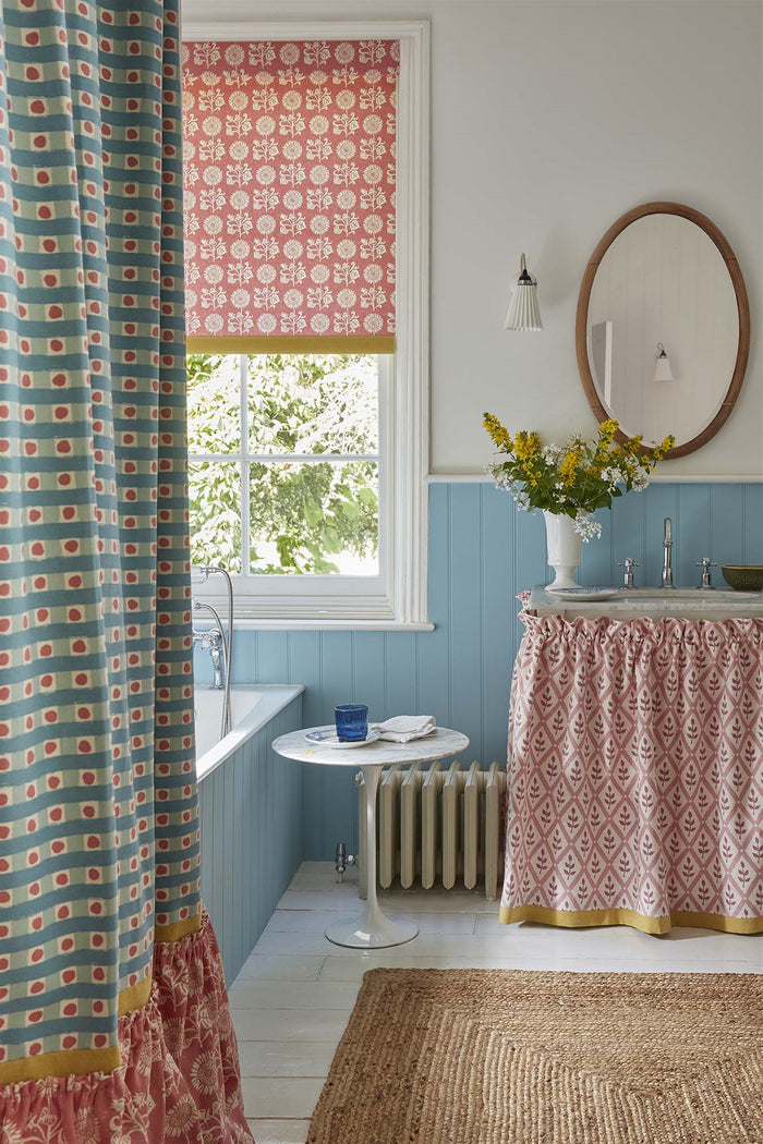 Dotty Check - Cloud, Light Indigo, Soft Raspberry