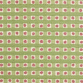 Dotty Check - Soft Moss, Moss, Soft Raspberry