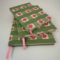 Dotty Check Notebook - Soft Moss, Moss, Soft Raspberry