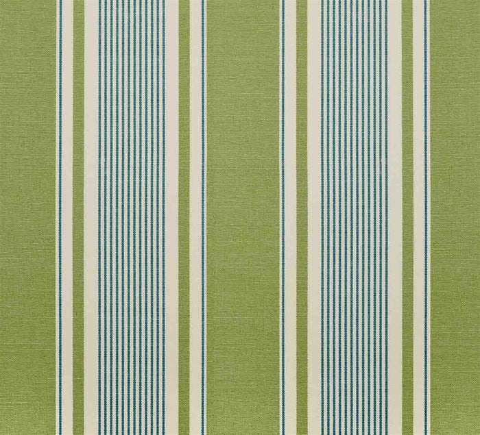 French Ticking - Moss, Cornflower