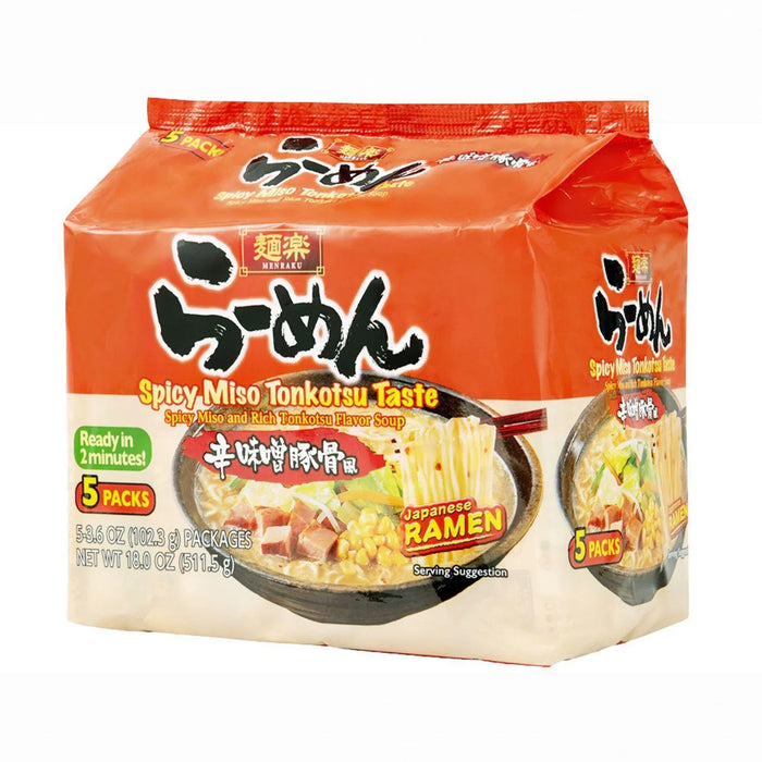 HIKARI MENRAKU SPICY MISO TONKOTSU 5PK 18OZ - GOHAN Market