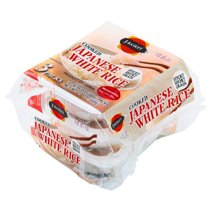 JB COOKED JAPANESE WHITE RICE 3P 19 OZ/ 540 G