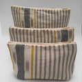 Lapland Stripe - Wash Bag - Dove, Saffron, Charcoal