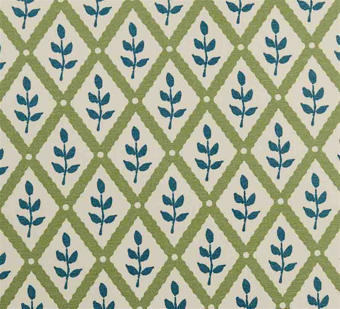 Lattice Leaf - Moss, Cornflower
