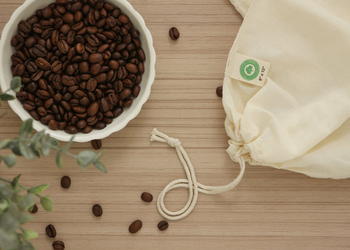 Organic Cotton Mart nut milk bags as reusable cheesecloth and strainers for nut milk and plant-based beverage preparation.