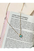 Ocean Blue Heart Necklace Steel - Gold