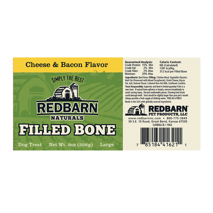 Redbarn Natural Filled Bone Cheese N’ Bacon Flavor