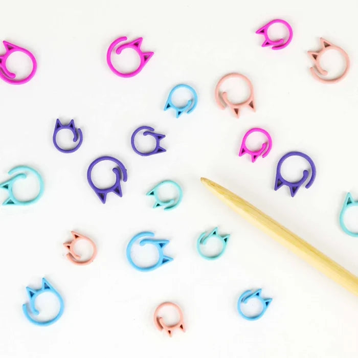 Removable Rainbow Cat Stitch Markers - Twice Sheared Sheep