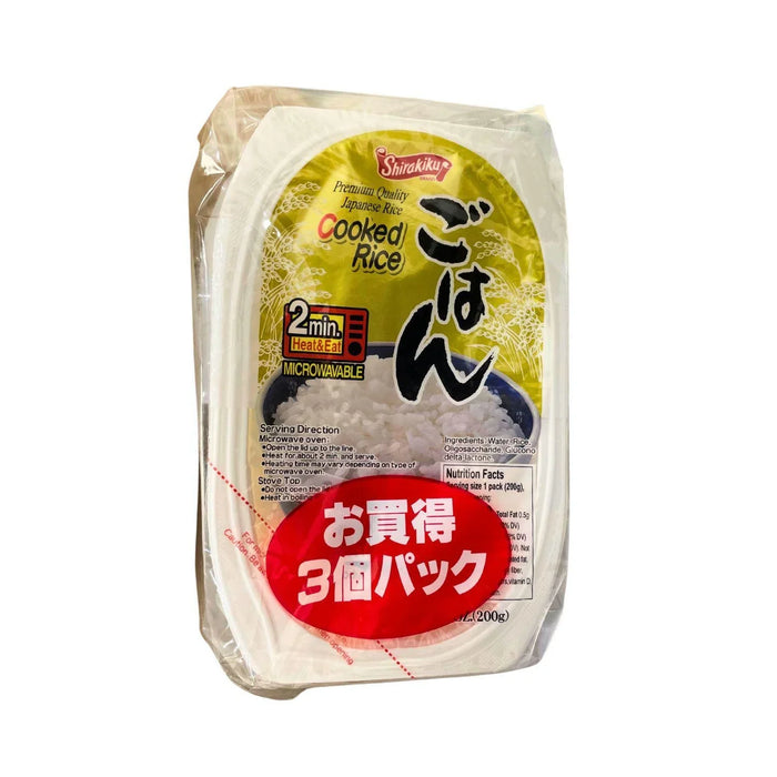 SK COOKED RICE, PREMIUM QUALITY JAPANESE RICE 3 PACKS 21.16OZ/600G - GOHAN Market