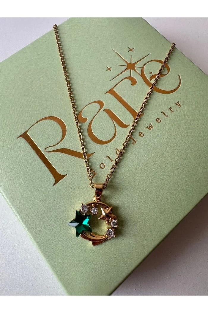 Sky Themed Steel Necklace - Gold
