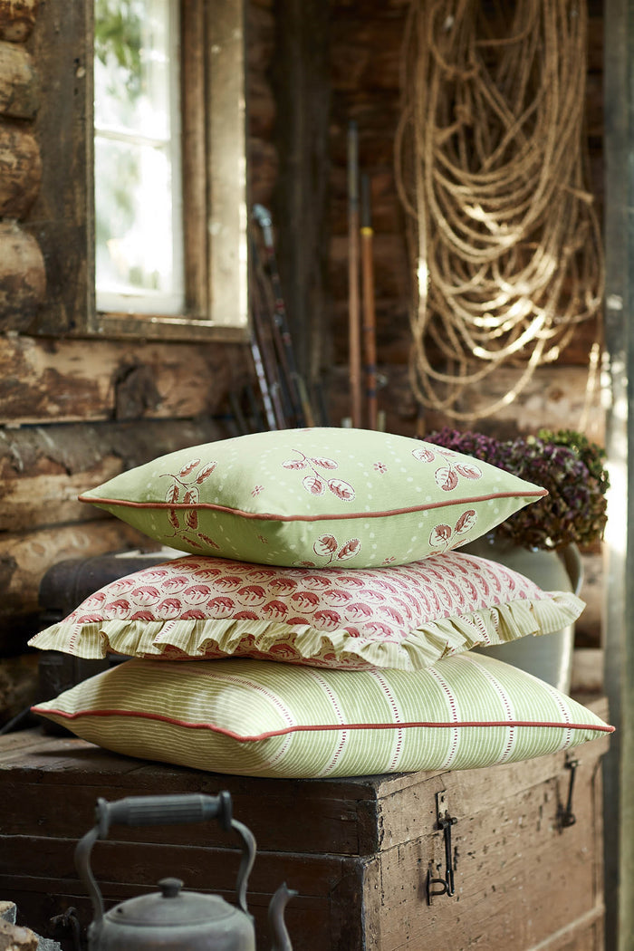 Stripe and Dash - Apple Green, Raspberry