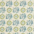 Sunflower Detail - Light Indigo, Cloud, Moss