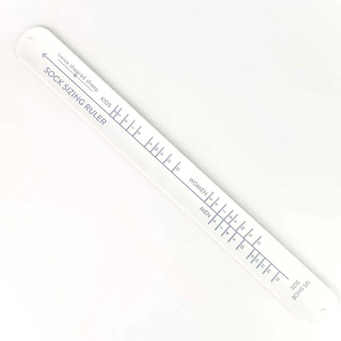 Twice Sheared Sheep Sock Sizing Ruler